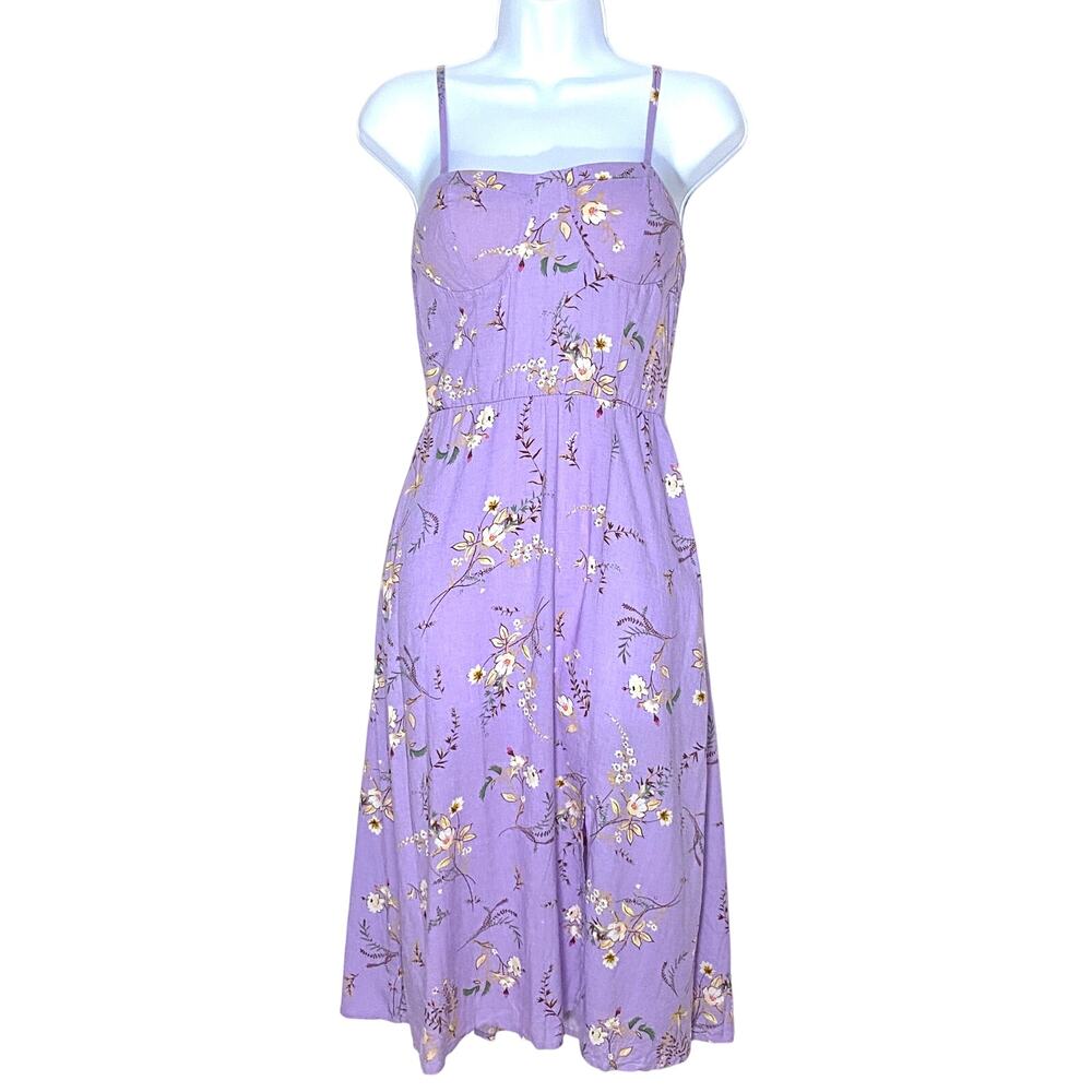 Lily Rose Molded Cup Side Slit Dress Juniors S Floral Coquette Forest Fairy NWT